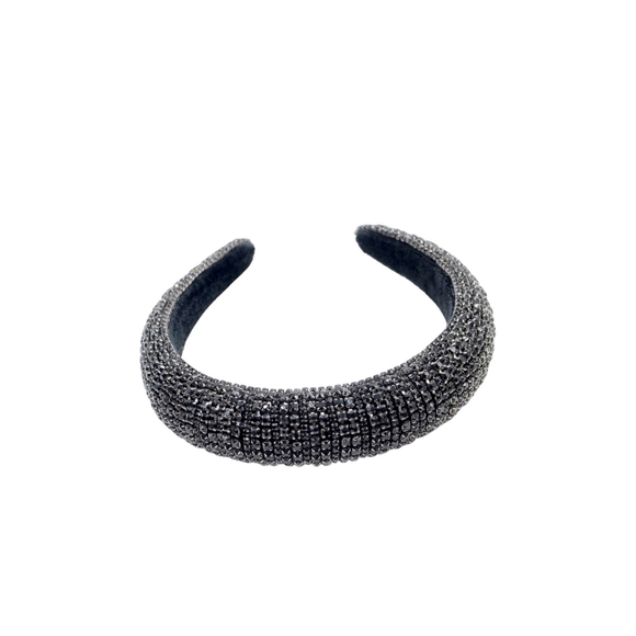 Black Natasha luxury headband Rhinestone wedding or bridal shower - Picture 5 of 10